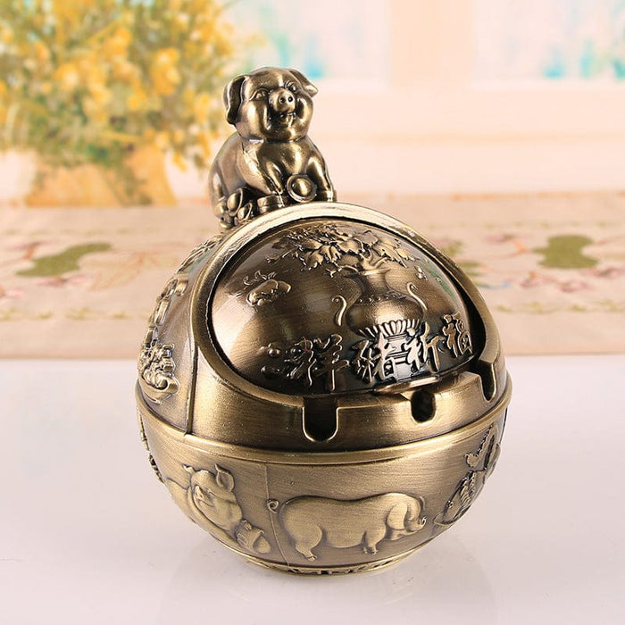 Zodiac Vintage Ashtray With Cover