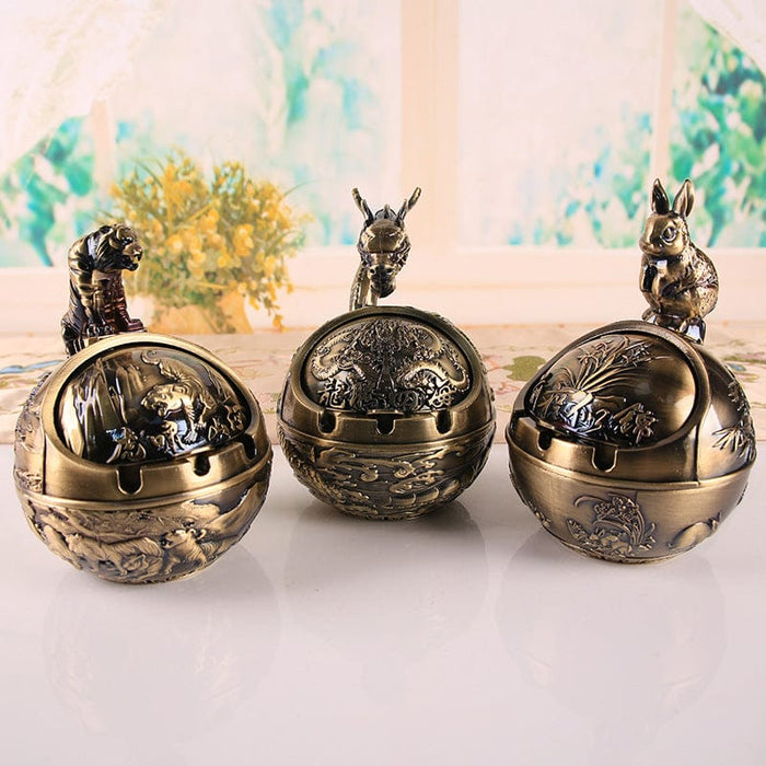 Zodiac Vintage Ashtray With Cover