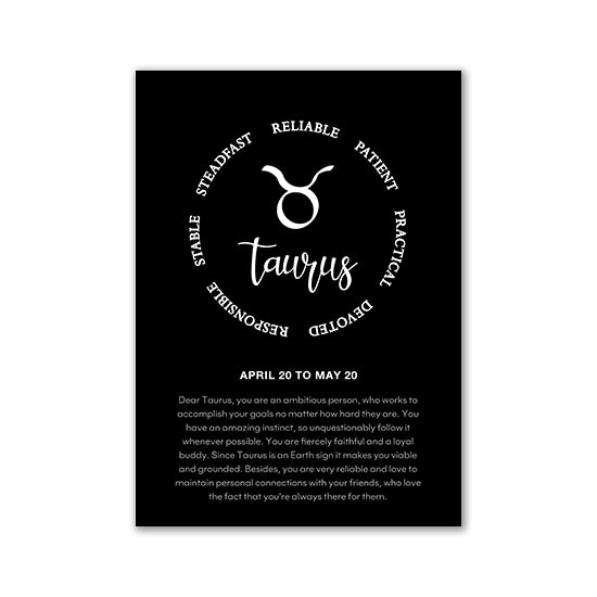Monochrome Zodiac Canvas Poster